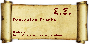 Roskovics Bianka névjegykártya